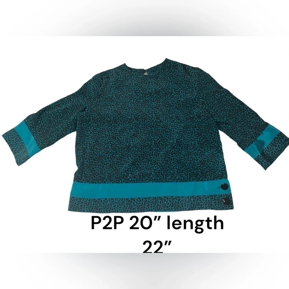 1970s Vintage Lady Carol Petites of NY 2 piece skirt set blue leopard silk small - Picture 3 of 9